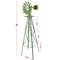 Green Steel Windmill 8 ft High Outdoor Yard Decor with Weatherproof and Rust-Resistant Build